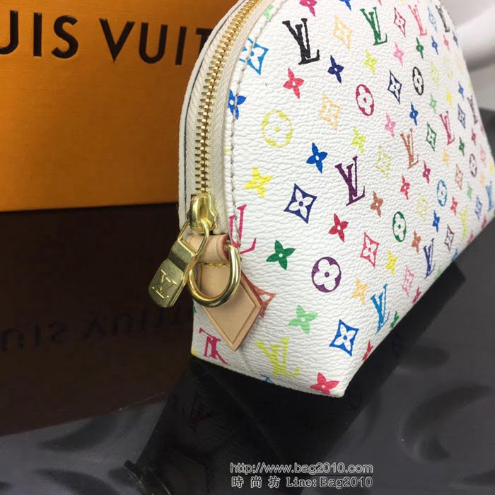路易威登LV 頂級原單 M47515 白彩鏈條 小巧化妝包 圓形袋身配平面袋底  YDH2547